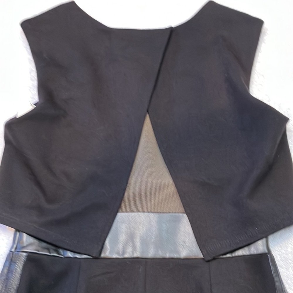 Bailey 44 little black dress with faux leather waist detail mesh back - Picture 10 of 13